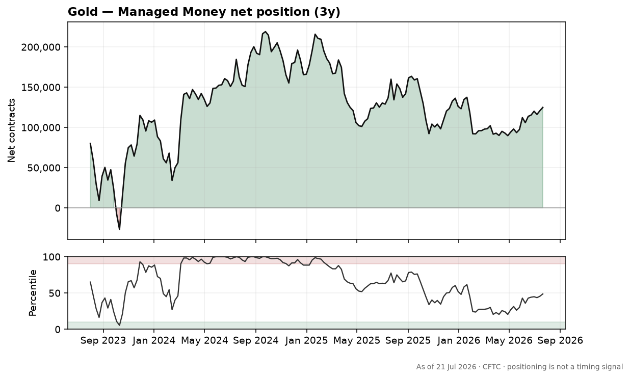 Gold speculative positioning chart