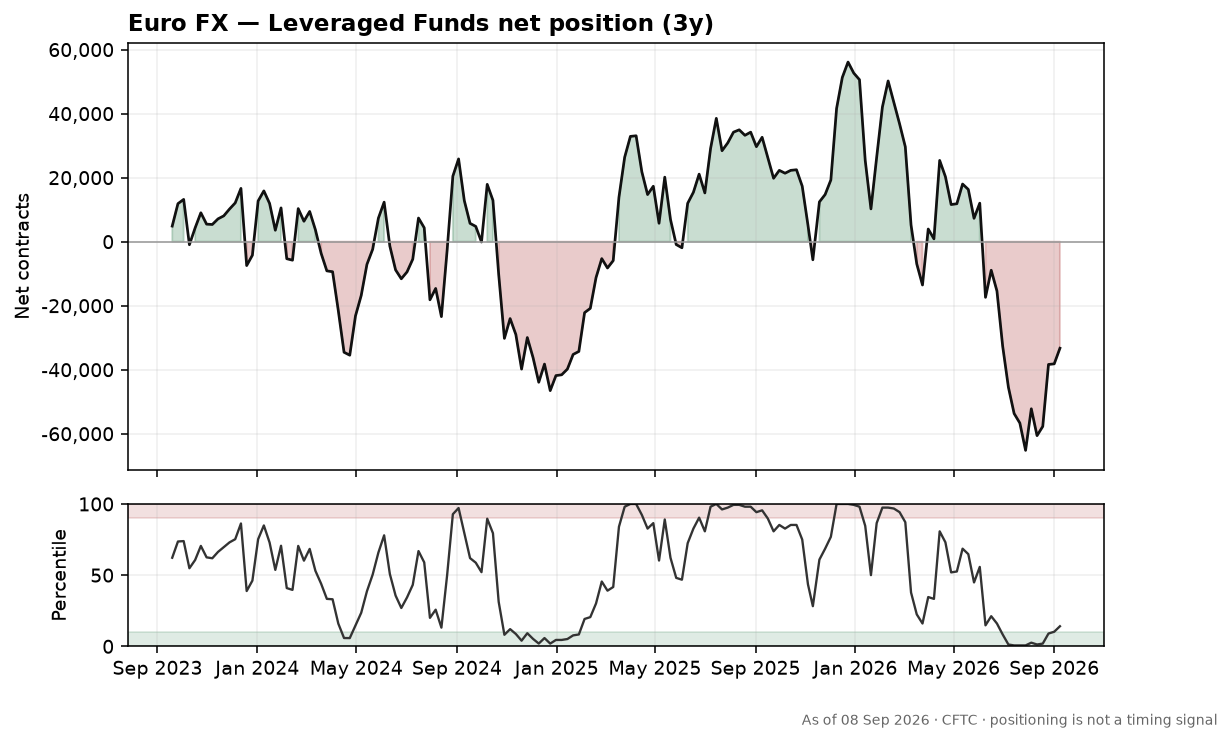 Euro FX speculative positioning chart