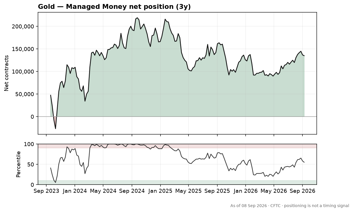 Gold speculative positioning chart
