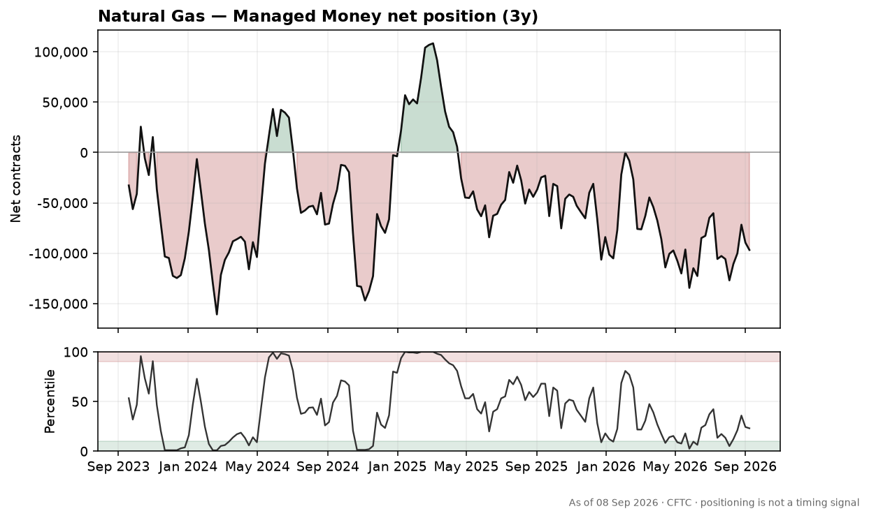 Natural Gas speculative positioning chart